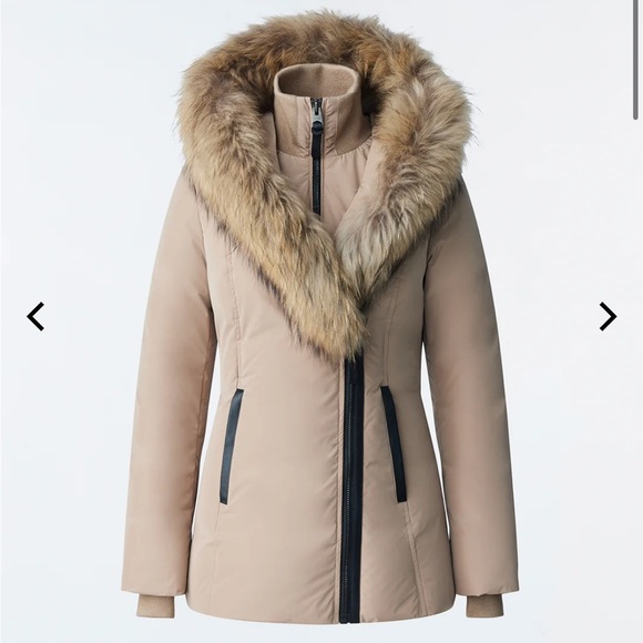 ADALI down coat with natural fur Signature Mackage Collar - Picture 4 of 4